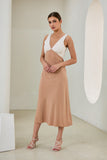 Aeisha Beige Cupro Bias Midi Dress Aeisha Beige Cupro Bias Midi Dress