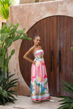 Amalfi Pink Abstract Maxi Dress Amalfi Pink Abstract Maxi Dress