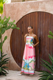 Amalfi Pink Abstract Maxi Dress Amalfi Pink Abstract Maxi Dress