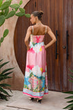 Amalfi Pink Abstract Maxi Dress Amalfi Pink Abstract Maxi Dress