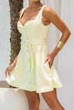 Etta Yellow Sweetheart Belted Mini Dress Etta Yellow Sweetheart Belted Mini Dress