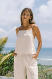 Levie Beige Linen Cami Top Levie Beige Linen Cami Top