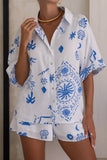 Le Soleil Blue Abstract Shirt Le Soleil Blue Abstract Shirt
