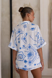 Le Soleil Blue Abstract Shirt Le Soleil Blue Abstract Shirt