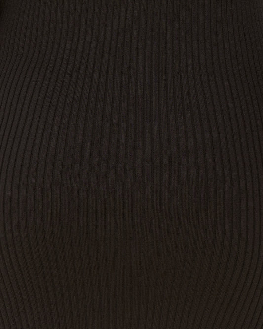 Cece Black Long Sleeve Collared Knit Mini Dress