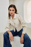 Aston Beige Cropped Faux Leather Jacket Aston Beige Cropped Faux Leather Jacket