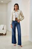 Aston Beige Cropped Faux Leather Jacket Aston Beige Cropped Faux Leather Jacket
