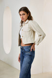 Aston Beige Cropped Faux Leather Jacket Aston Beige Cropped Faux Leather Jacket