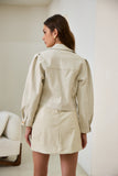 Aston Beige Cropped Faux Leather Jacket Aston Beige Cropped Faux Leather Jacket