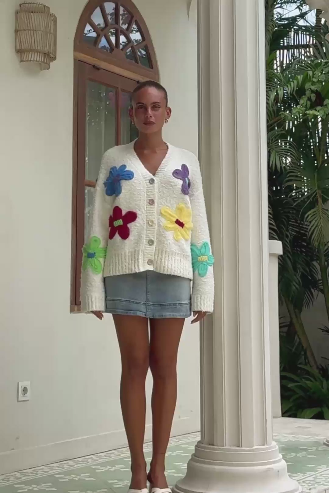 Emilee Multicolour Floral Knit Cardigan Emilee Multicolour Floral Knit Cardigan