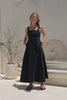 Mirae Black Scallop Trim Maxi Dress Mirae Black Scallop Trim Maxi Dress