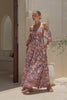 Amarante Navy Peach Floral Boho Flared Sleeve Maxi Dress Amarante Navy Peach Floral Boho Flared Sleeve Maxi Dress