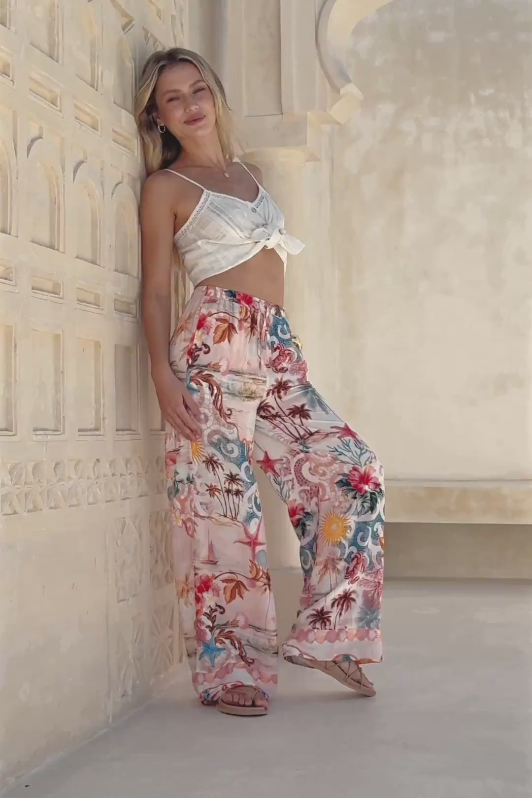 Lumeia Pink Tropical Pants Lumeia Pink Tropical Pants
