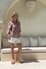 Amarante Navy Peach Floral Boho Shirt Amarante Navy Peach Floral Boho Shirt