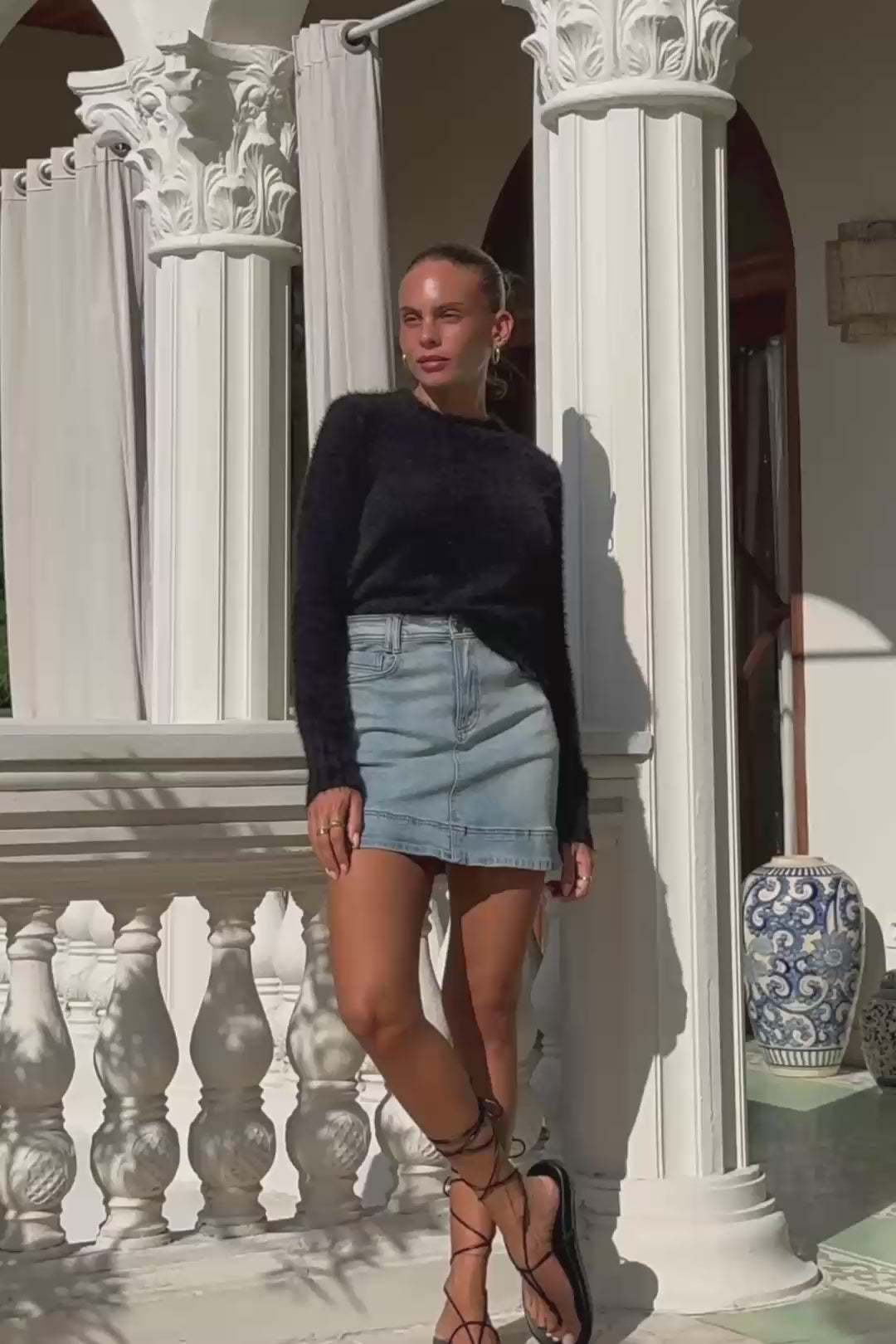 Jase Black Fluffy Knit Sweater Jase Black Fluffy Knit Sweater