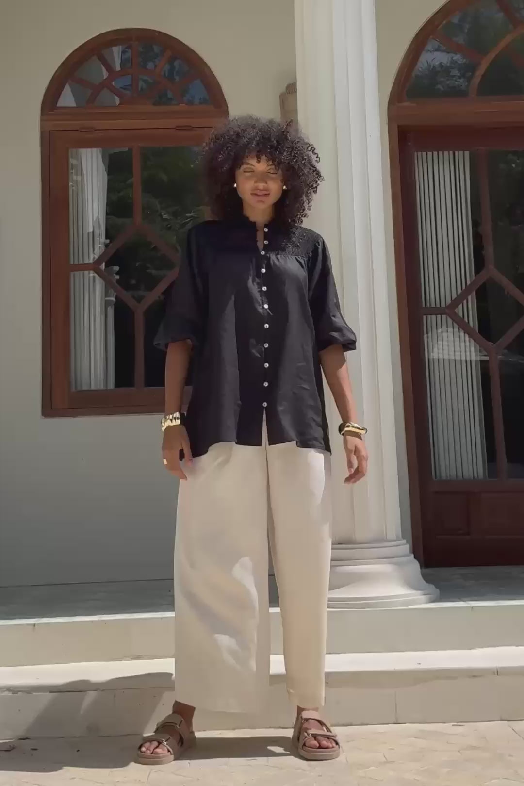 Winelle Black Lace Detail Blouse Winelle Black Lace Detail Blouse