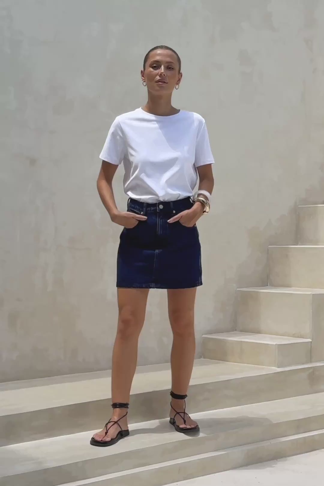 Eris Dark Blue Denim Mini Skirt Eris Dark Blue Denim Mini Skirt