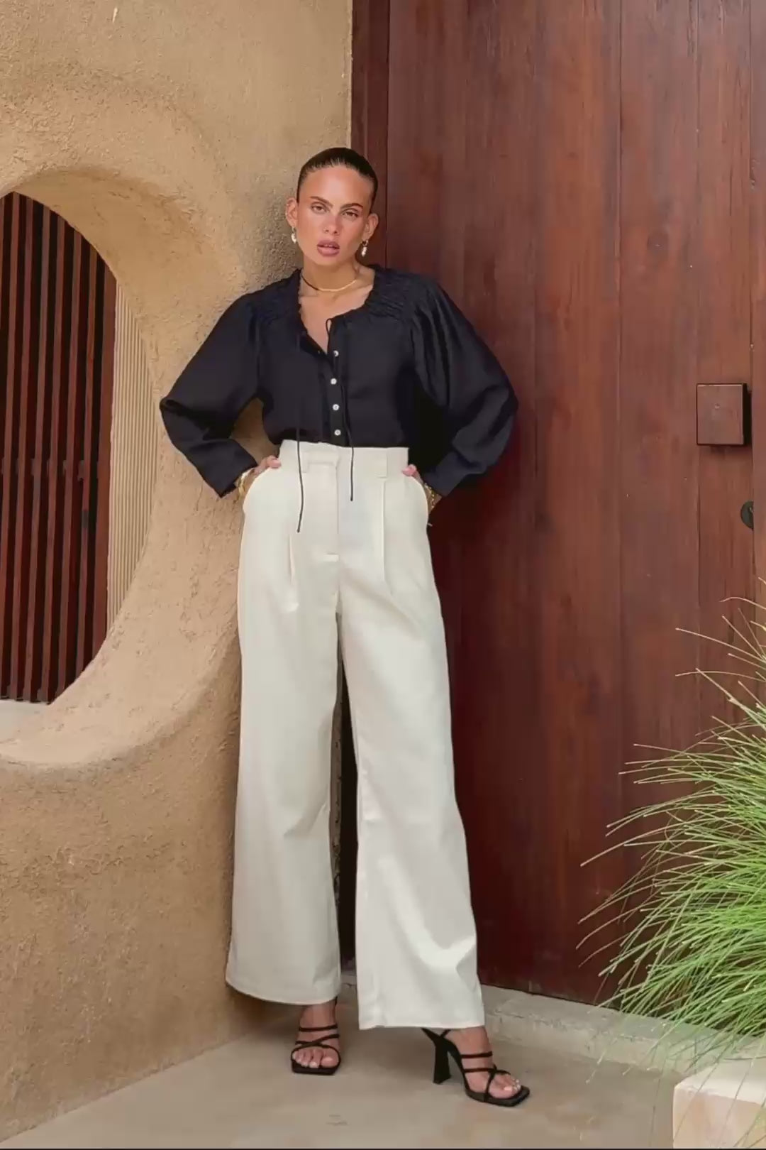 Lena Black Lace Trim Blouse Lena Black Lace Trim Blouse