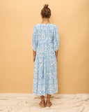 Skyra Blue Boho Midi Dress Skyra Blue Boho Midi Dress