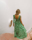 Miah Green Floral High Low Midi Dress Miah Green Floral High Low Midi Dress