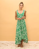Miah Green Floral High Low Midi Dress Miah Green Floral High Low Midi Dress