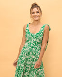 Miah Green Floral High Low Midi Dress Miah Green Floral High Low Midi Dress