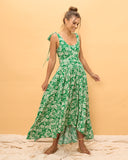 Miah Green Floral High Low Midi Dress Miah Green Floral High Low Midi Dress
