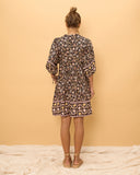 Laila Black Floral Boho Button Down Mini Dress Laila Black Floral Boho Button Down Mini Dress