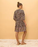 Laila Black Floral Boho Button Down Mini Dress Laila Black Floral Boho Button Down Mini Dress