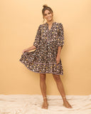 Laila Black Floral Boho Button Down Mini Dress Laila Black Floral Boho Button Down Mini Dress