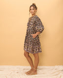 Laila Black Floral Boho Button Down Mini Dress Laila Black Floral Boho Button Down Mini Dress