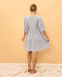 Raleigh Grey Stripe Button Down Mini Dress Raleigh Grey Stripe Button Down Mini Dress