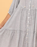 Raleigh Grey Stripe Button Down Mini Dress Raleigh Grey Stripe Button Down Mini Dress