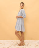 Raleigh Grey Stripe Button Down Mini Dress Raleigh Grey Stripe Button Down Mini Dress