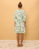 Avani Green Tropical Floral Button Down Mini Dress Avani Green Tropical Floral Button Down Mini Dress