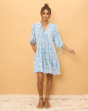 Skyra Blue Boho Button Down Mini Dress Skyra Blue Boho Button Down Mini Dress