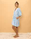 Skyra Blue Boho Button Down Mini Dress Skyra Blue Boho Button Down Mini Dress