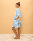 Skyra Blue Boho Button Down Mini Dress Skyra Blue Boho Button Down Mini Dress