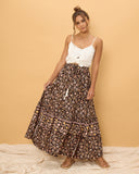 Laila Black Floral Boho Split Maxi Skirt Laila Black Floral Boho Split Maxi Skirt