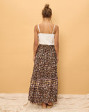 Laila Black Floral Boho Split Maxi Skirt Laila Black Floral Boho Split Maxi Skirt