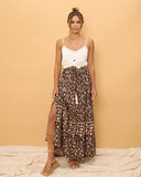 Laila Black Floral Boho Split Maxi Skirt Laila Black Floral Boho Split Maxi Skirt