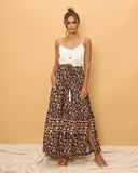 Laila Black Floral Boho Split Maxi Skirt Laila Black Floral Boho Split Maxi Skirt