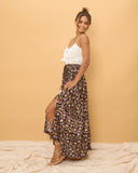 Laila Black Floral Boho Split Maxi Skirt Laila Black Floral Boho Split Maxi Skirt