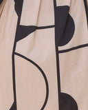 Meiro Blush Pink and Black Abstract Geo Mini Dress