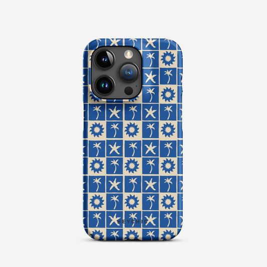 Oliana Blue Tropical Tile iPhone Case