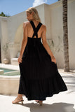 Myah Black Tiered Maxi Dress
