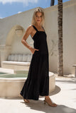 Myah Black Tiered Maxi Dress