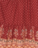 Ember Red Boho Midi Dress