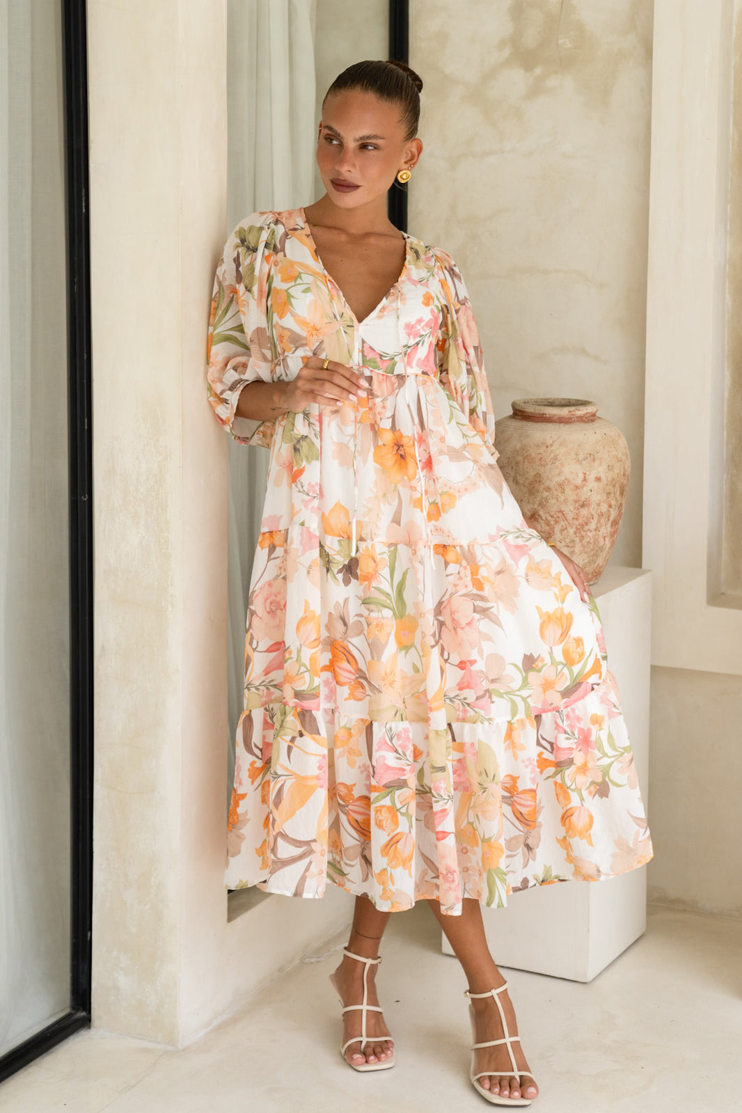 Lilac And Orange Floral Dress main image 1