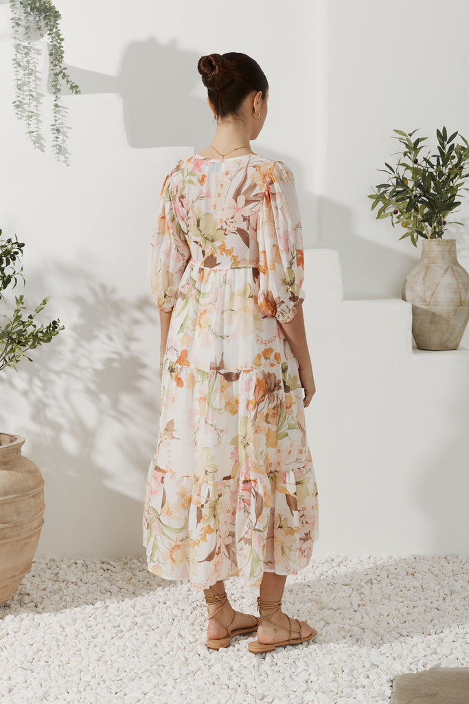 Heychic Lillian Orange Button Down Mini Dress (Floral) main image 0
